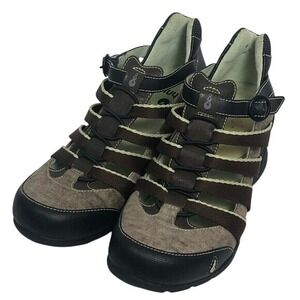 Ahnu Brown Leather Wedge Shoes size 7